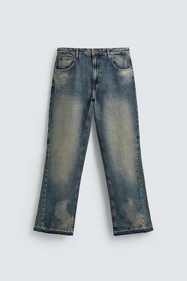 STAINED WASH FLARE FIT JEANS - Ink blue by Zara