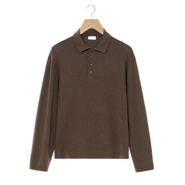 Zara ORIGINS BRUSHED TEXTURED POLO SHIRT - Brown