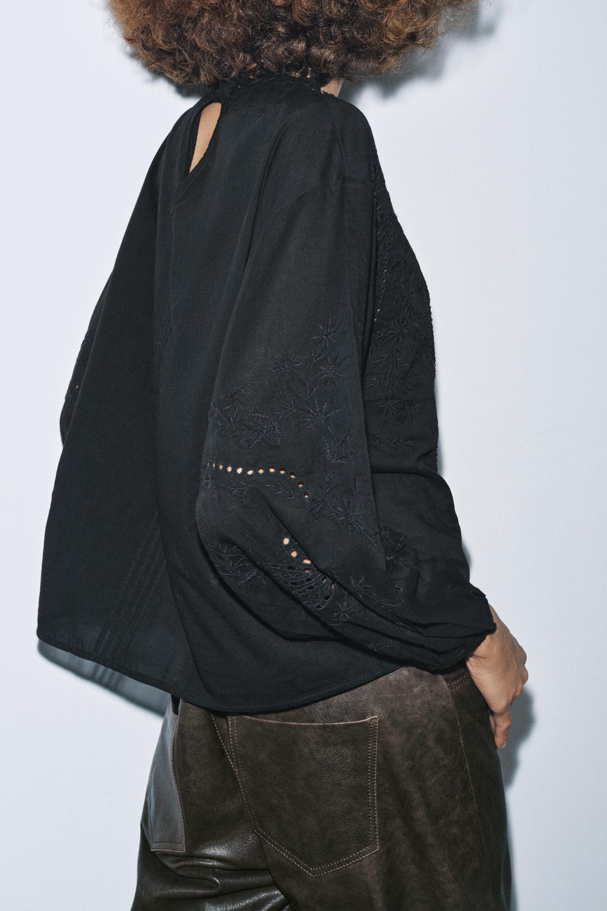 EMBROIDERED LACE INSERT SHIRT ZW COLLECTION