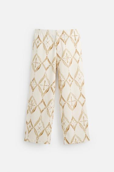 PANTALON RELAXED FIT À IMPRIMÉ GÉOMÉTRIQUE - Multicolore de Zara - Image 5