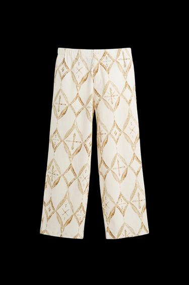 PANTALÓN RELAXED FIT ESTAMPADO GEOMÉTRICO - Multicolor de Zara - Imagen 0