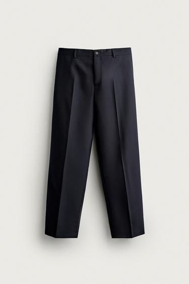 PANTALÓN REGULAR FIT 100% LANA - Marino de Zara