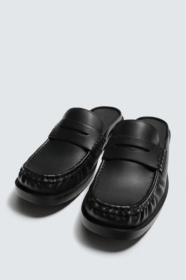 MOCASSINS OUVERTS À L'ARRIÈRE - Noir de Zara - Image 1