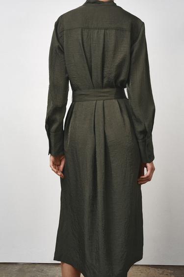 ZW COLLECTION MIDI BELTED DRESS - Mid-green by Zara - Image 5