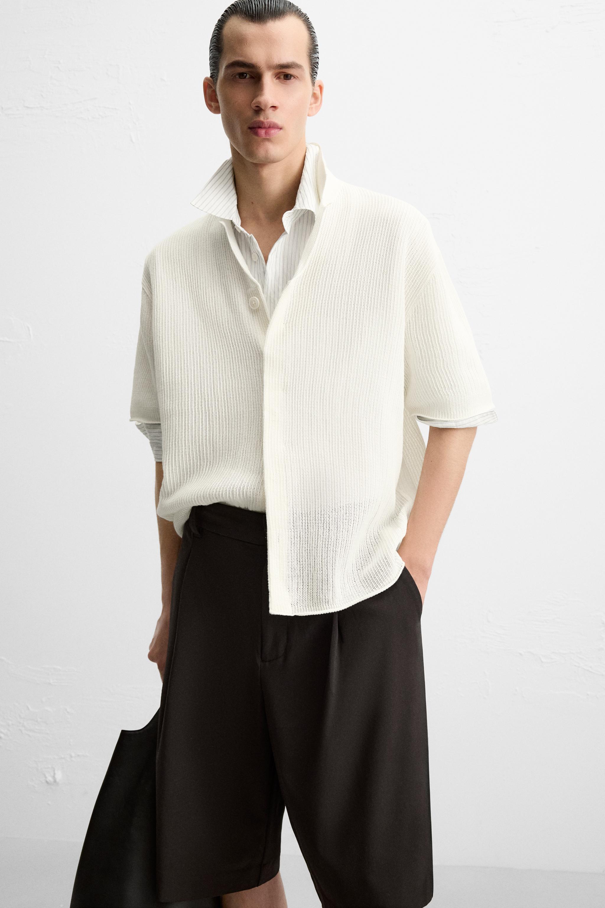 OPEN KNIT SHIRT - Ecru | ZARA United States OPEN KNIT SHIRT - Ecru | ZARA United States
