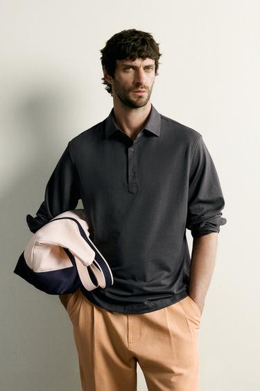 SOFT REGULAR FIT POLO SHIRT - Dark grey by Zara