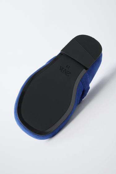 BALLERINES EN CUIR - Bleu de Zara - Image 7