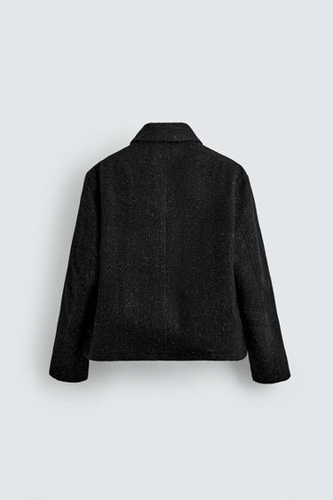SHINY TEXTURED JACKET - Black by Zara - Image 7