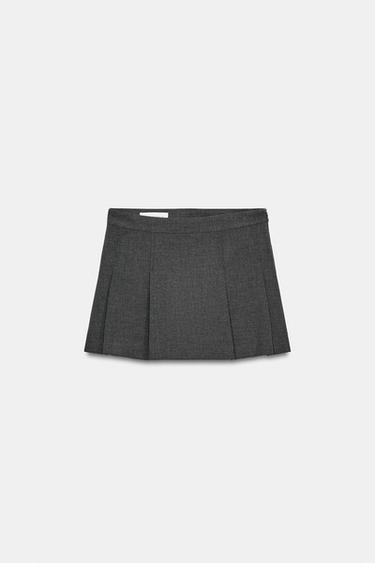 BOX PLEAT SKORT - Dark grey by Zara