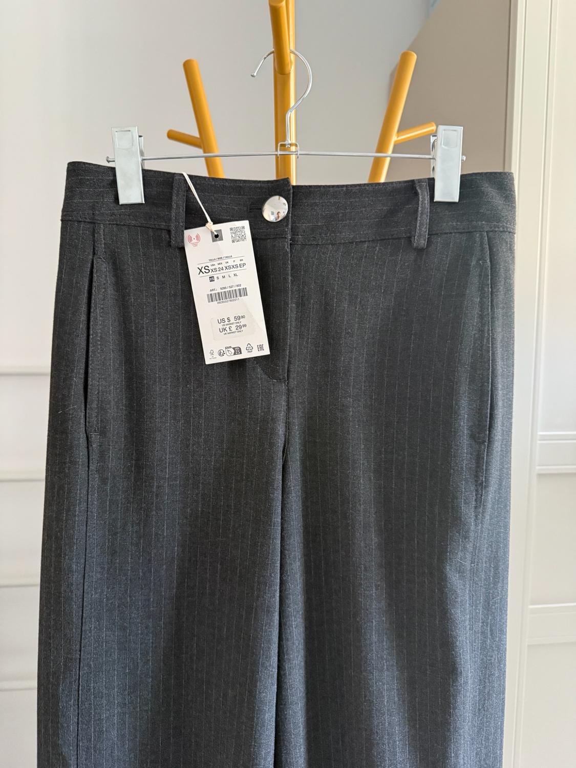 PINSTRIPE TROUSERS WITH ADJUSTABLE HEM - Image 3