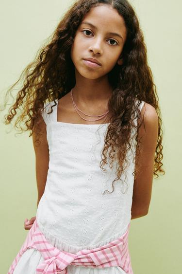 VESTIDO FLORES BORDADAS - Blanco roto de Zara