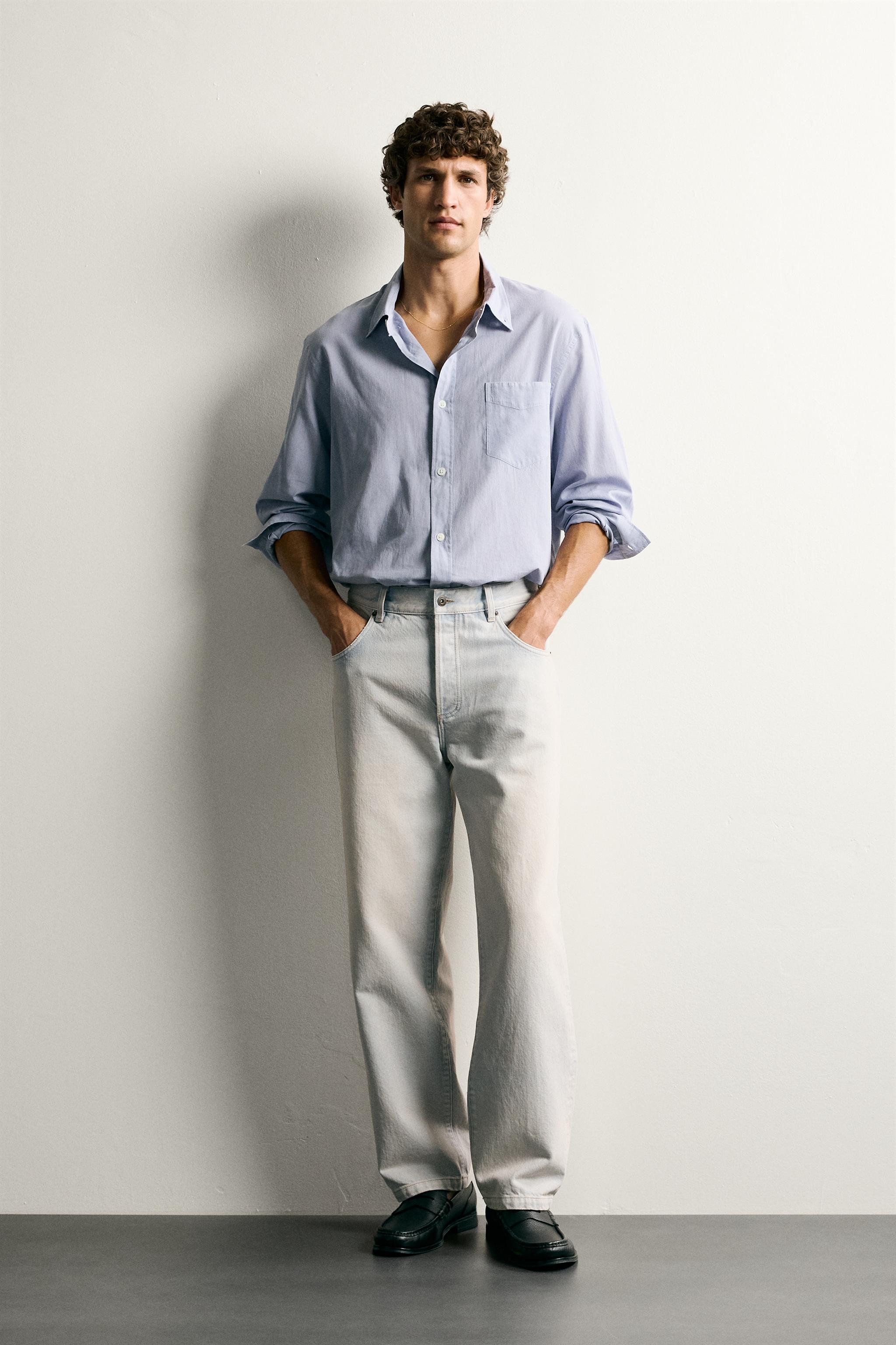バギー クロップドフィット デニムパンツ - ライトブルー | ZARA Japan