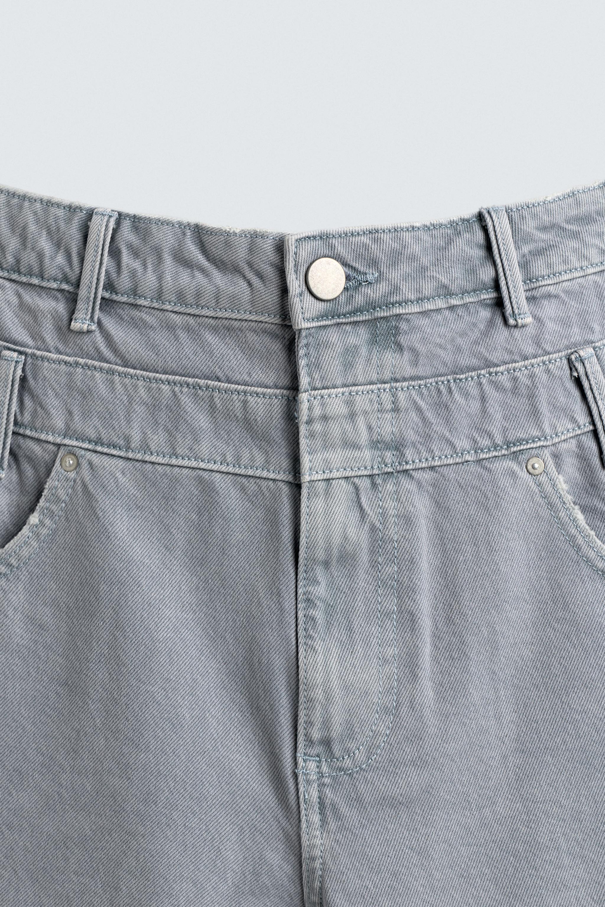 OVERLAY WAIST DENIM SHORTS