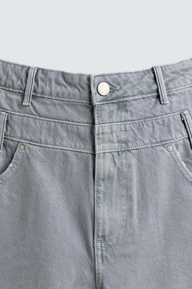 OVERLAY WAIST DENIM BERMUDA SHORTS - Faded blue by Zara - Image 8