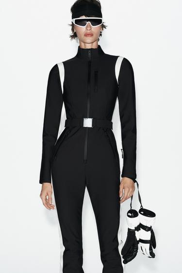Zaras WATER RESISTANT AND WIND PROTECTION JUMPSUIT RECCO® TECHNOLOGY SKI COLLECTION - Svart/vit
