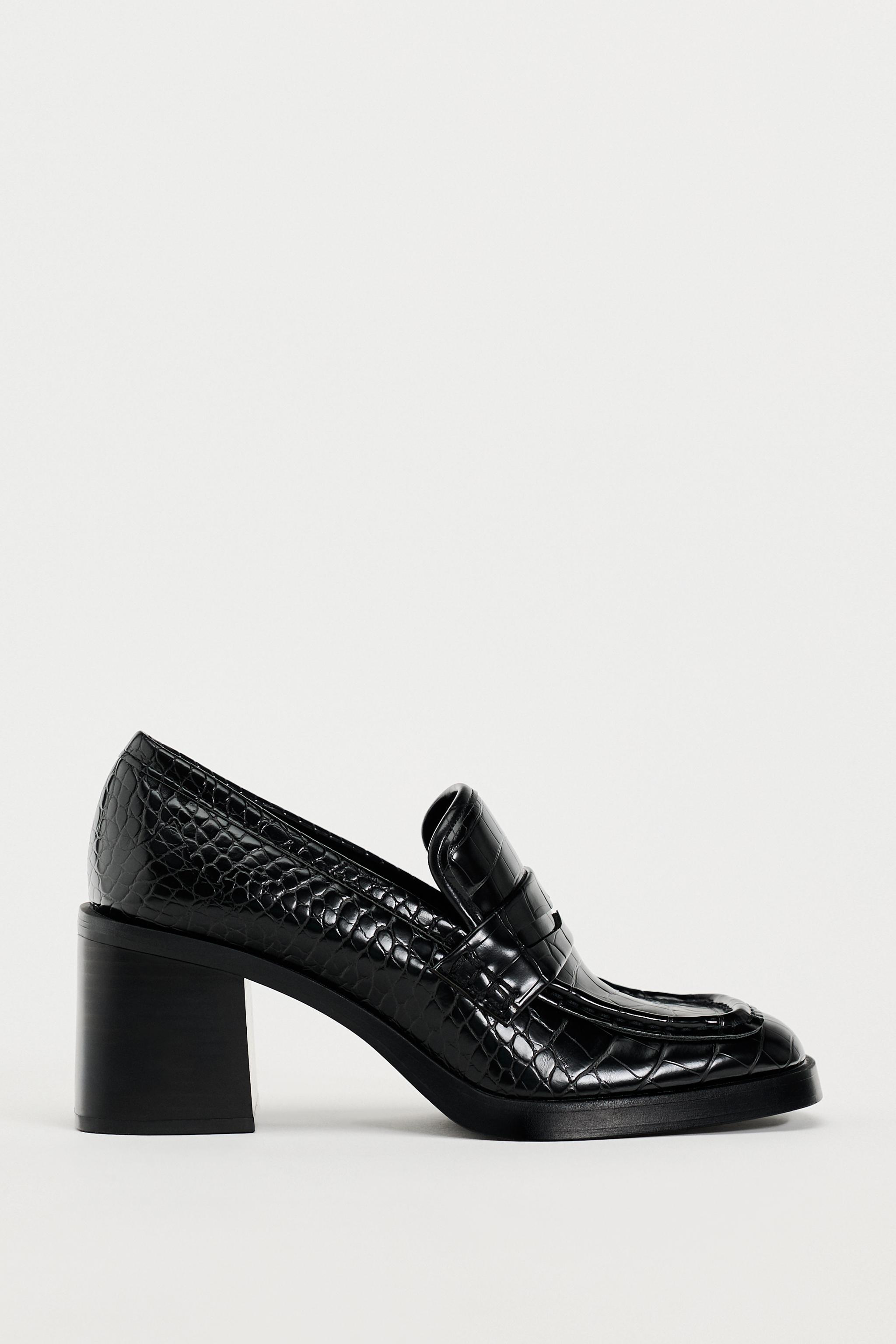 Black croc loafers discount womens