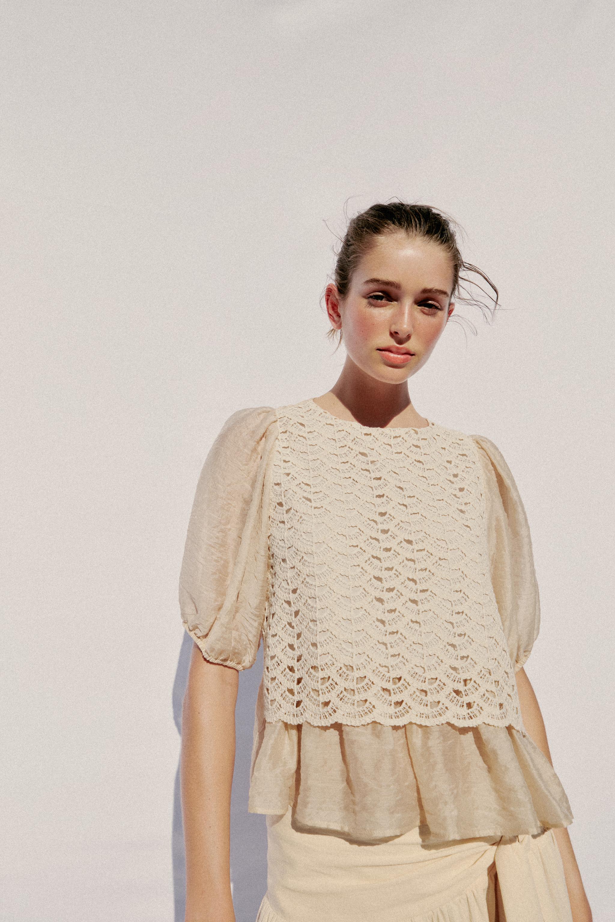 Zara KROŞE DETAYLI TOP görsel 2