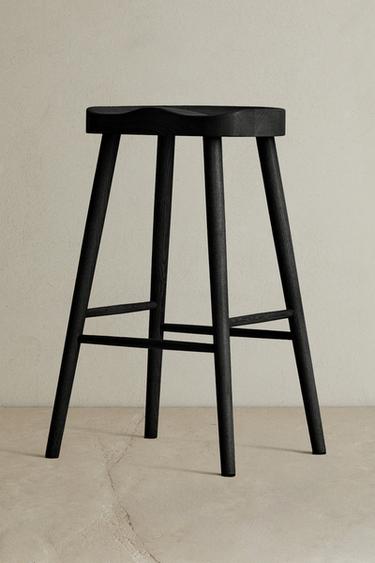 Zara PINE BAR STOOL - Black