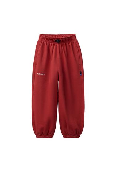 بنطلون قطيفة بالون بنص - أحمر الخاص بـ Zara