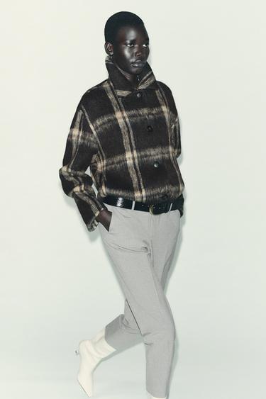 PANTALON ÉTROIT À CEINTURE - Gris de Zara - Image 2