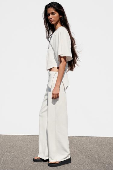 ASYMMETRIC WAIST TROUSERS - Ecru by Zara - Image 3