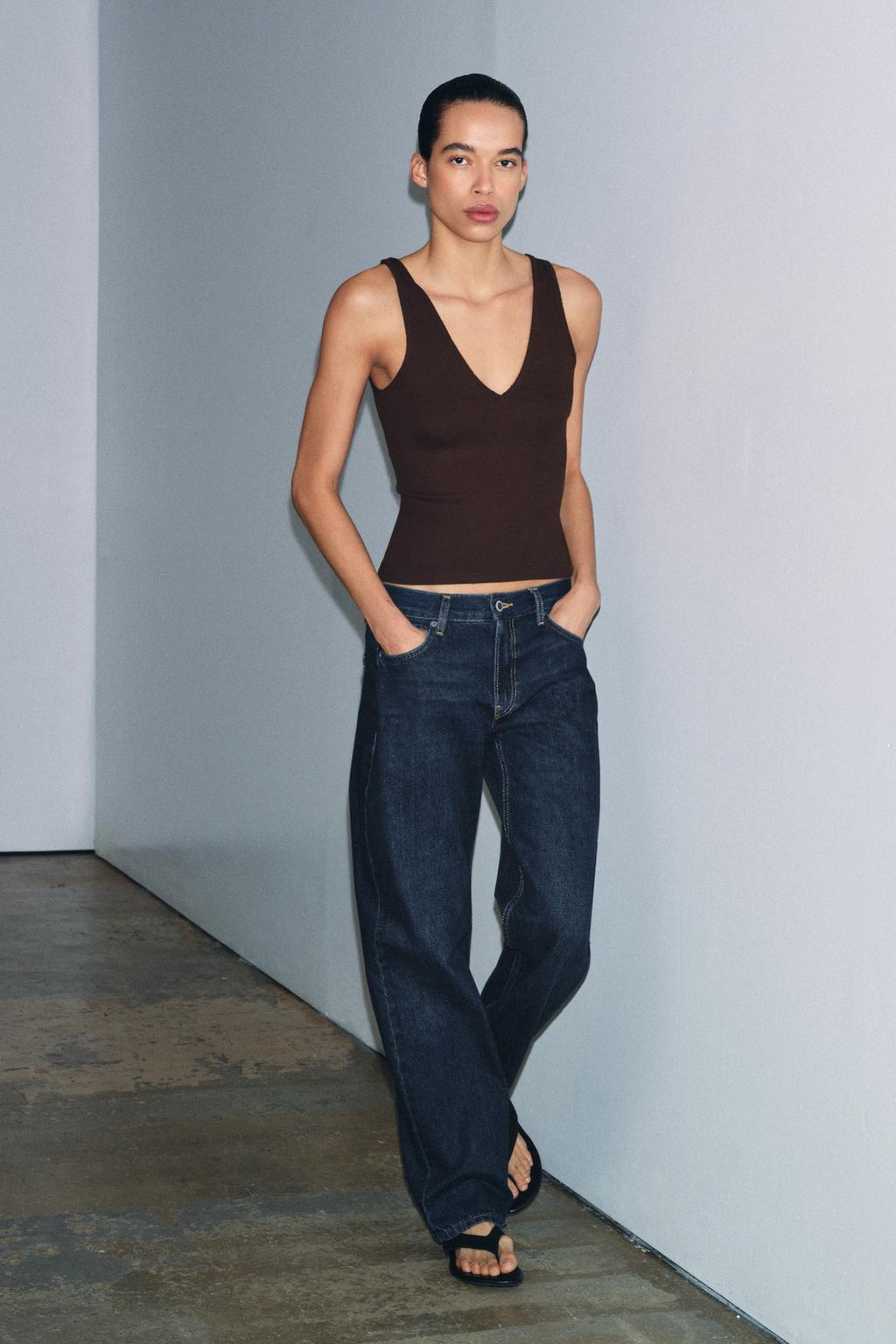 RIB V-NECK TOP - image 2