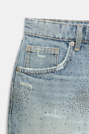 CURVED HI-RISE TRF DENIM SHORTS - Blue by Zara - Image 7