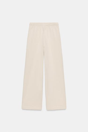 INTERLOCK STRAIGHT-LEG TROUSERS - Ecru by Zara - Image 6