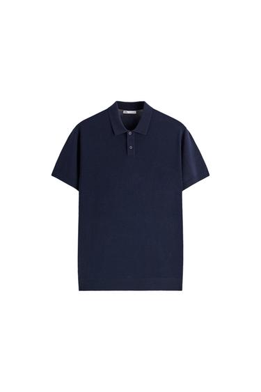 COTTON AND SILK KNIT POLO SHIRT