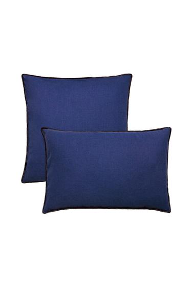 CUSHION COVER WITH OVERLOCK - Blue by Zara