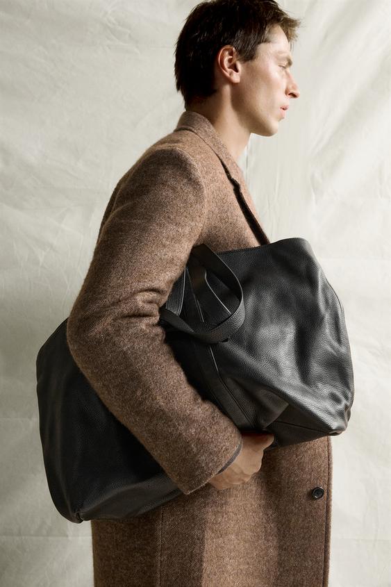 حقيبة شوبير جلدية - أسود الخاص بـ Zara - صورة 0