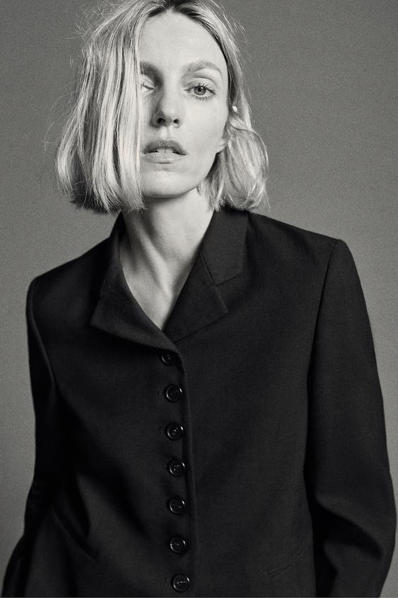 VESTE DROITE À BOUTONS ZW COLLECTION - Noir de Zara - Image 1