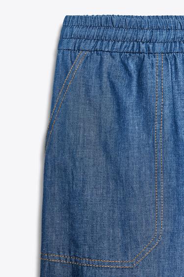 LINEN BLEND JOGGER TROUSERS - Indigo by Zara - Image 5