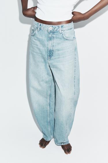 TRF BAGGY BARREL JEANS MIT MITTELHOHEM BUND - Hellblau von Zara