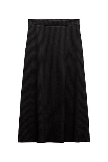 RIBBED FLARED SKIRT