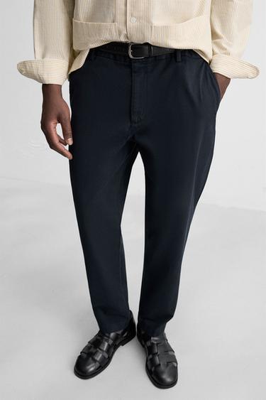 PANTALON CHINO TWILL - Bleu marine de Zara - Image 4