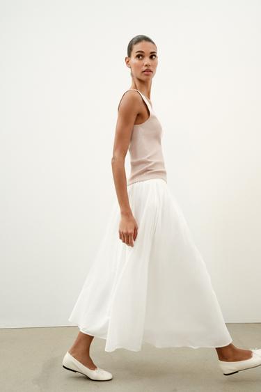 TOP CANNELÉ DENTELLE - rose poudré de Zara - Image 4