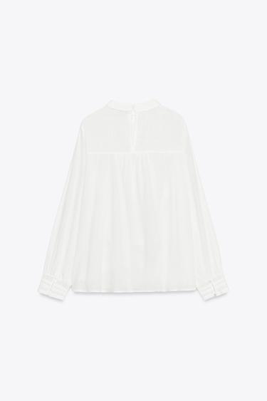 BLOUSE BRODÉE FLEURS - Blanc de Zara - Image 6