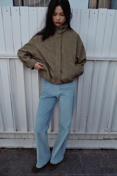 Zara 羊毛人字紋外套 - 斑紋棕色