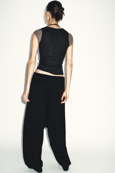 DOUBLE CONTRAST EFFECT TOP - Black / Brown by Zara - Image 4