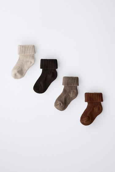 LOT DE QUATRE CHAUSSETTES COULEURS EN BOÎTE - Marron de Zara - Image 3