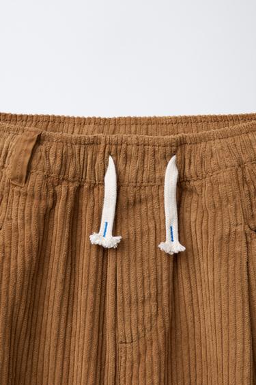PANTALON BAGGY EN VELOURS CÔTELÉ - whisky clair de Zara - Image 2