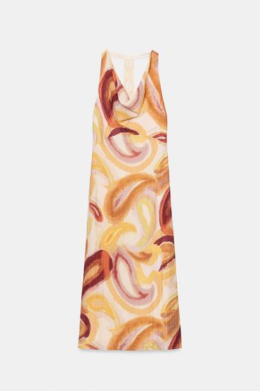 ROBE MI-LONGUE IMPRIMÉE DOS BIMATIÈRE - Multicolore de Zara - Image 6