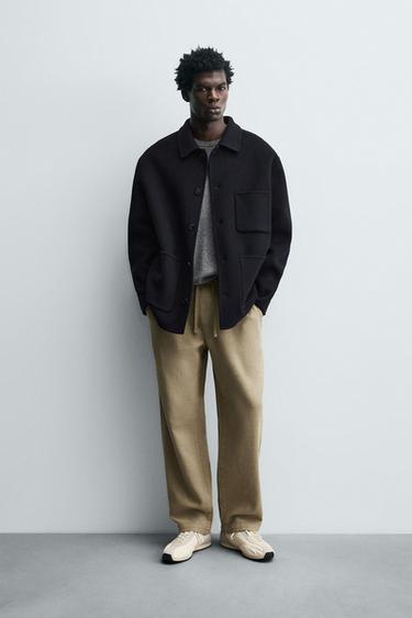 TEXTURED RELAXED FIT TROUSERS - camel by Zara