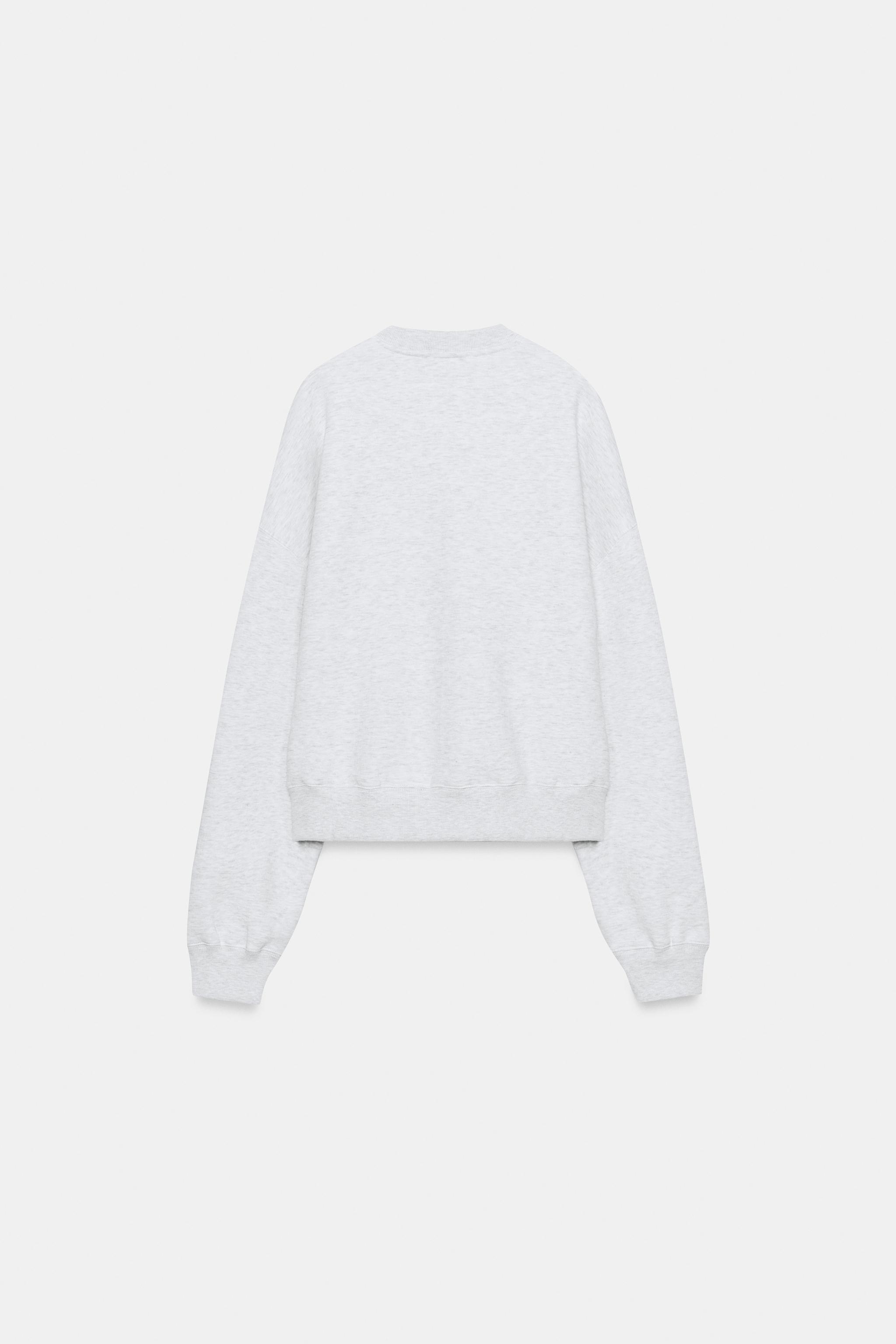 Женские худи Zara BASIC FLEECE SWEATSHIRT — фото 6