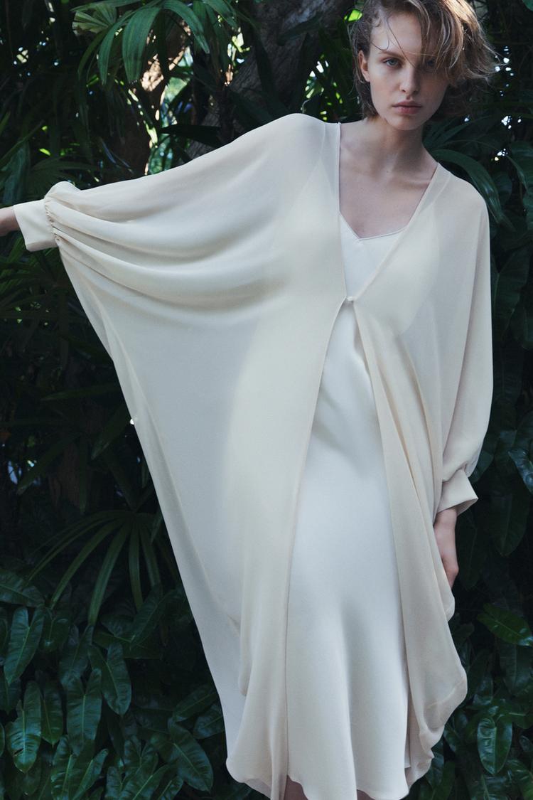 LIMITED EDITION セミシースルーケープ - オフホワイト | ZARA Japan 