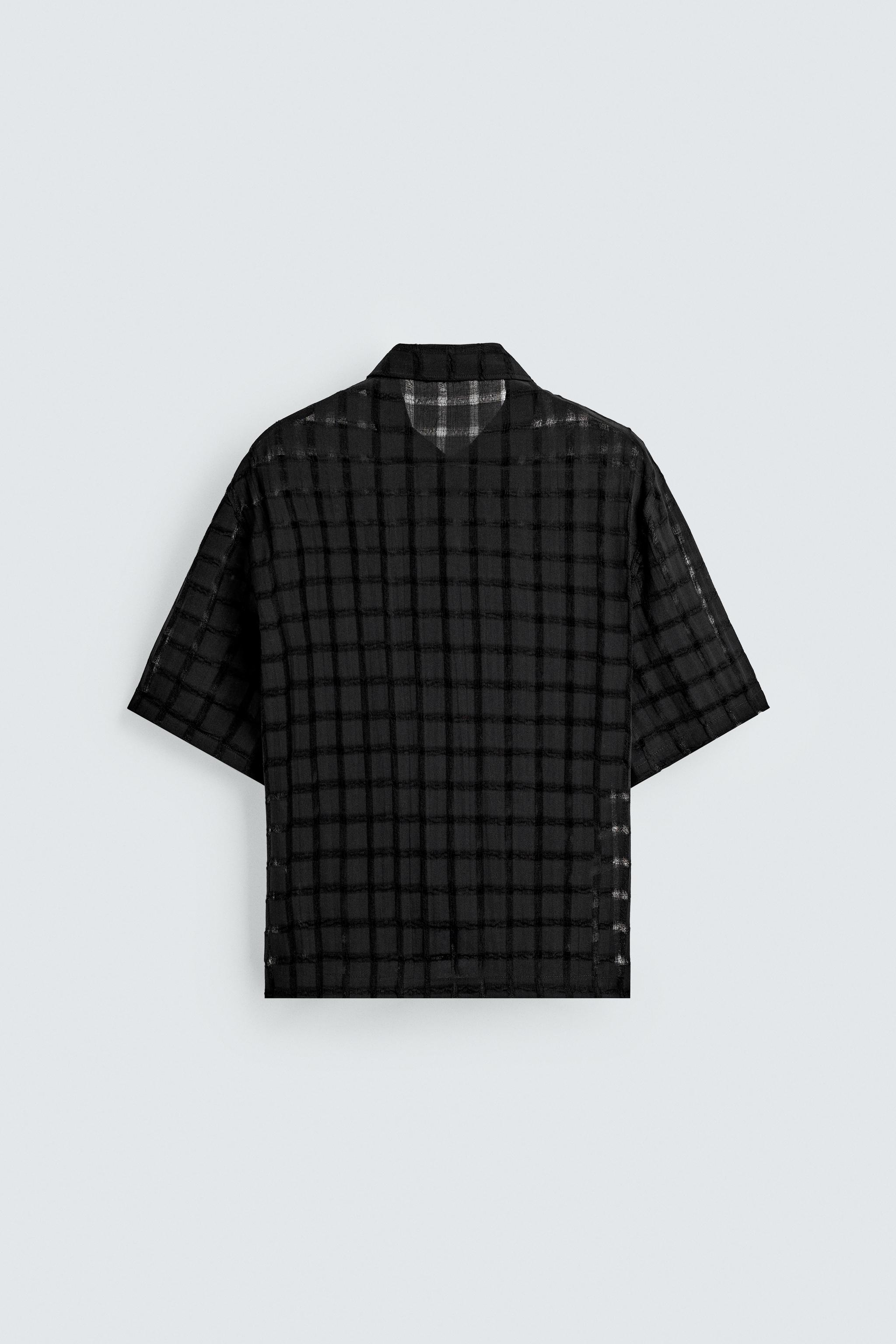 JACQUARD NEEDLE-PUNCH SHIRT - Oyster-white | ZARA Australia