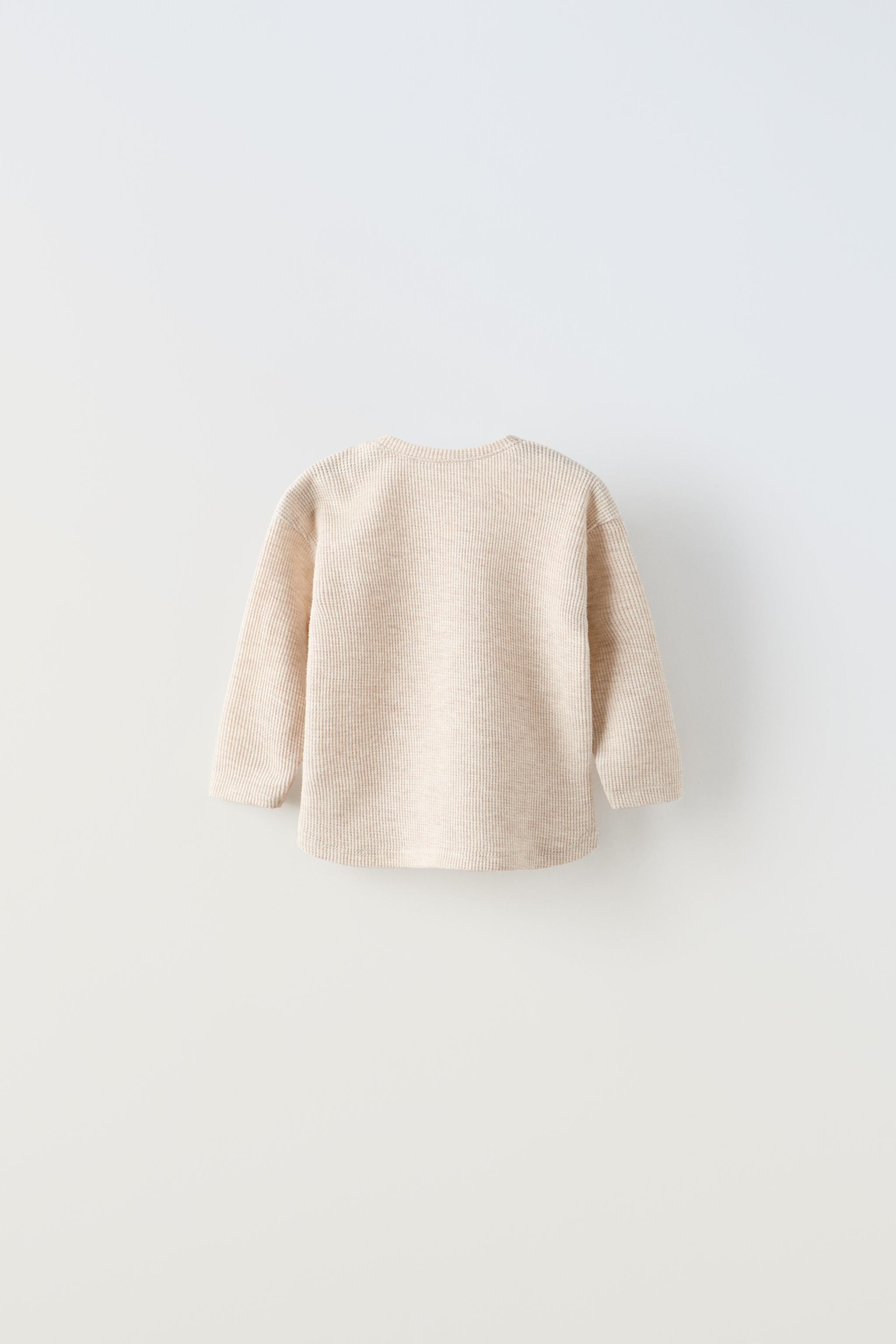 エンブロイダリー クロワッサン Tシャツ - サンド/マール | ZARA Japan