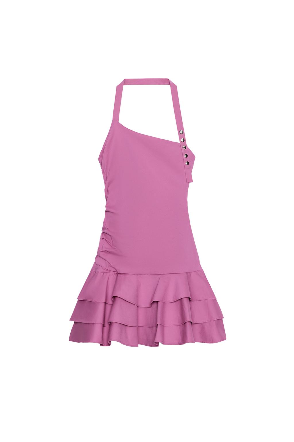 RUFFLED HALTER POPLIN DRESS - image 3