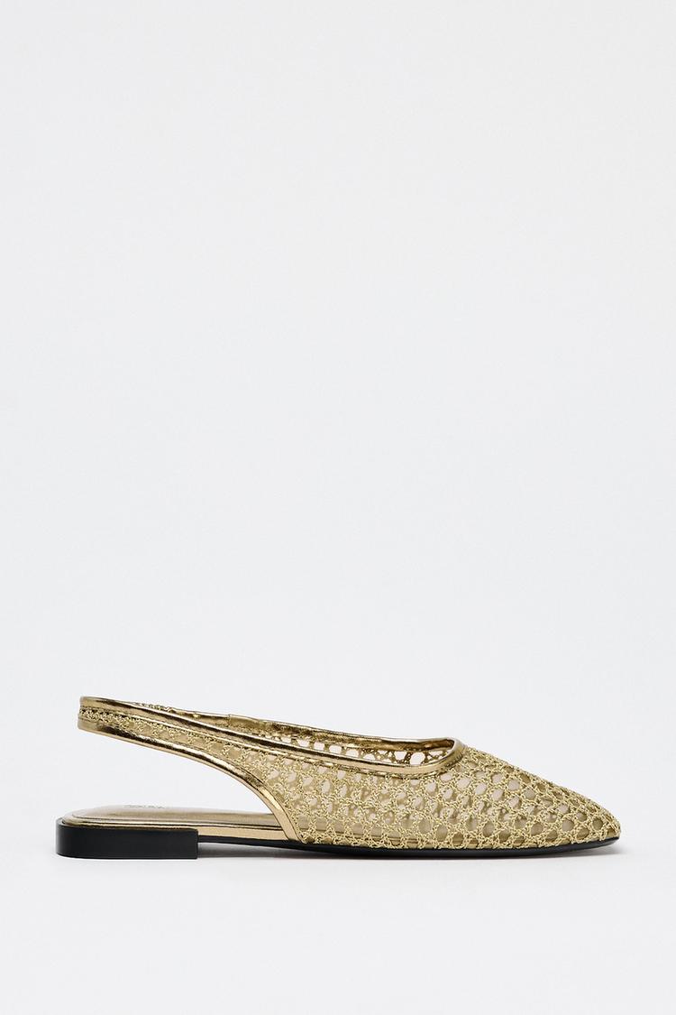 BRAIDED SLINGBACK BALLET FLATS Gold ZARA South Africa